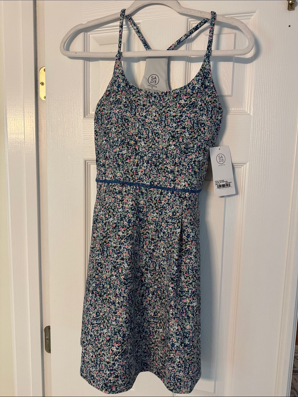 Women’s Athletic Navy Floral Dress - Pink & White Accent